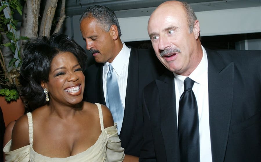 Oprah and Dr. Phil on the red carpet at the Emmy Awards in 2002