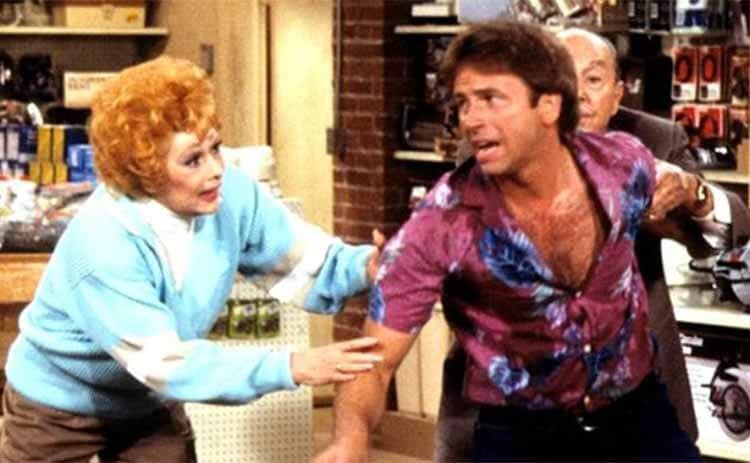 Lucille Ball and John Ritter in a scene from Life with Lucy 