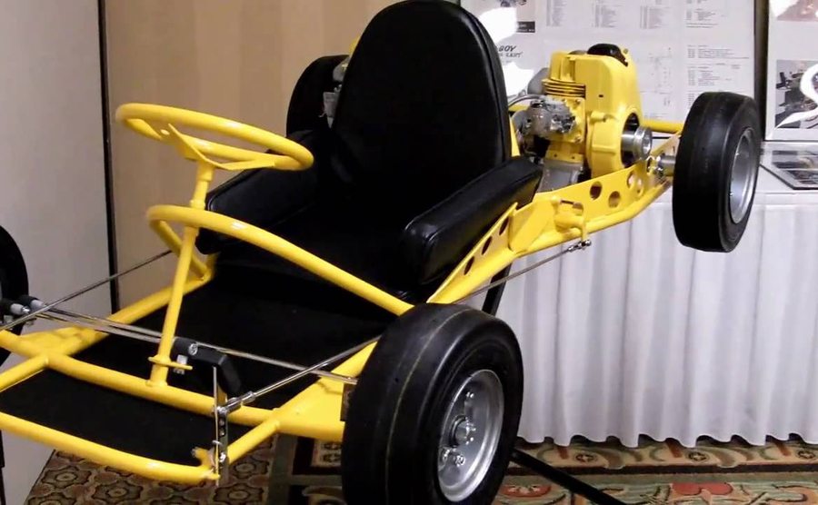 A vintage McCulloch Go-Kart in yellow 