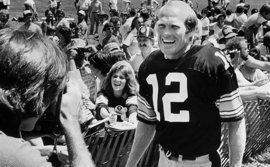 Terry Bradshaw at Steelers game during the 1970s