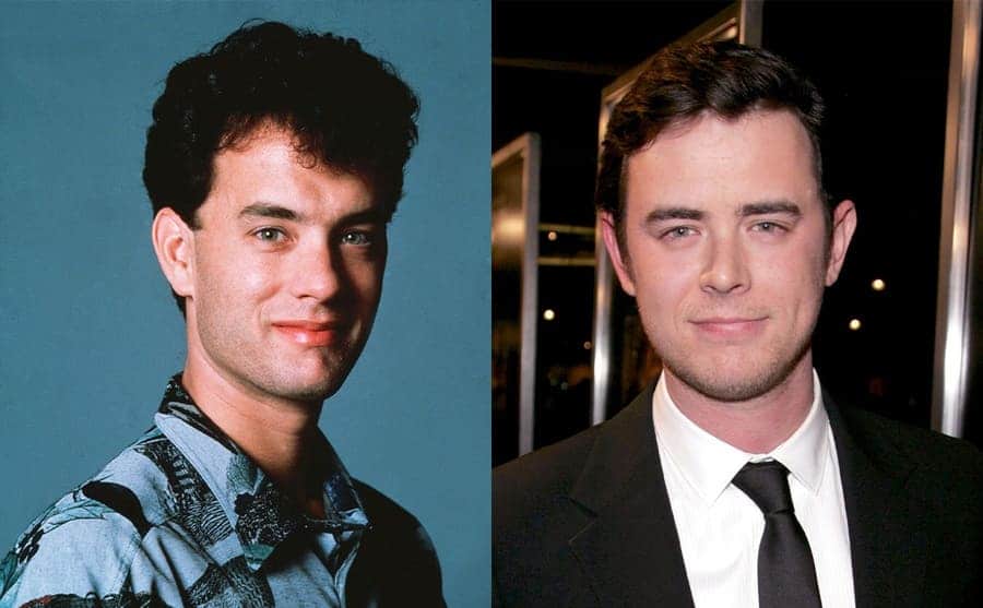 Tom Hanks in 1988 / Colin Hanks on the red carpet in 2008