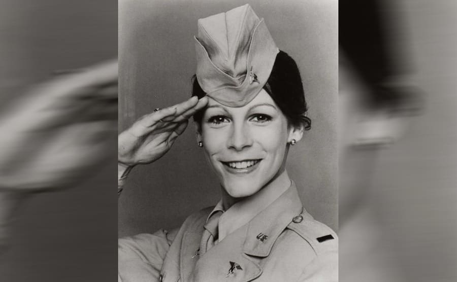 Jamie Lee Curtis in a military uniform in the show Operation Petticoat 