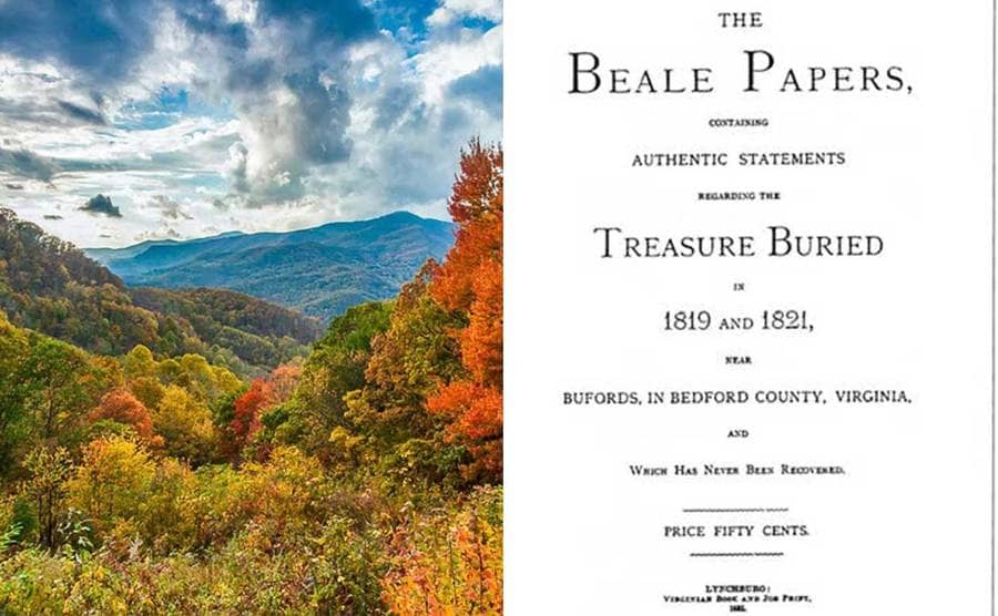 The landscape of the Blue Ridge Mountains / The cover of Beale Papers notebook