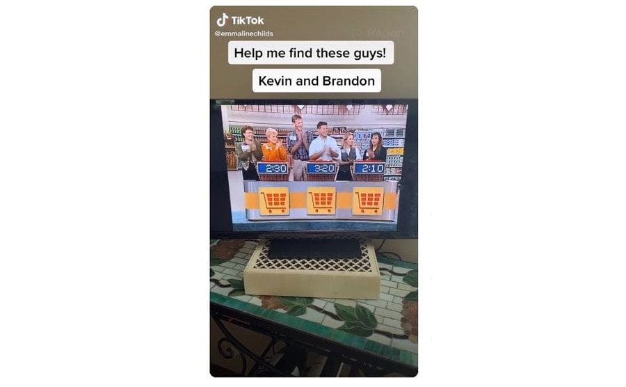 A tik tok made by a woman of the episode where Kevin and Brandon appear asking the world to help her find them.