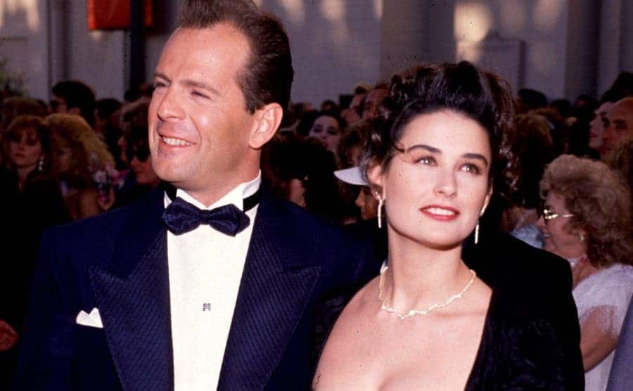 Bruce Willis and Demi Moore on the red carpet together in 1988