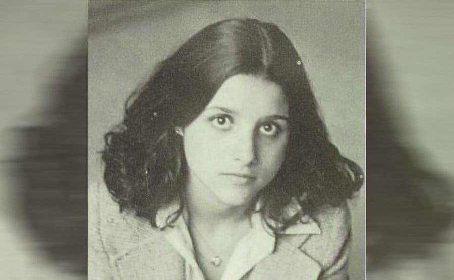 Julia Louis-Dreyfus’ black and white yearbook photograph 