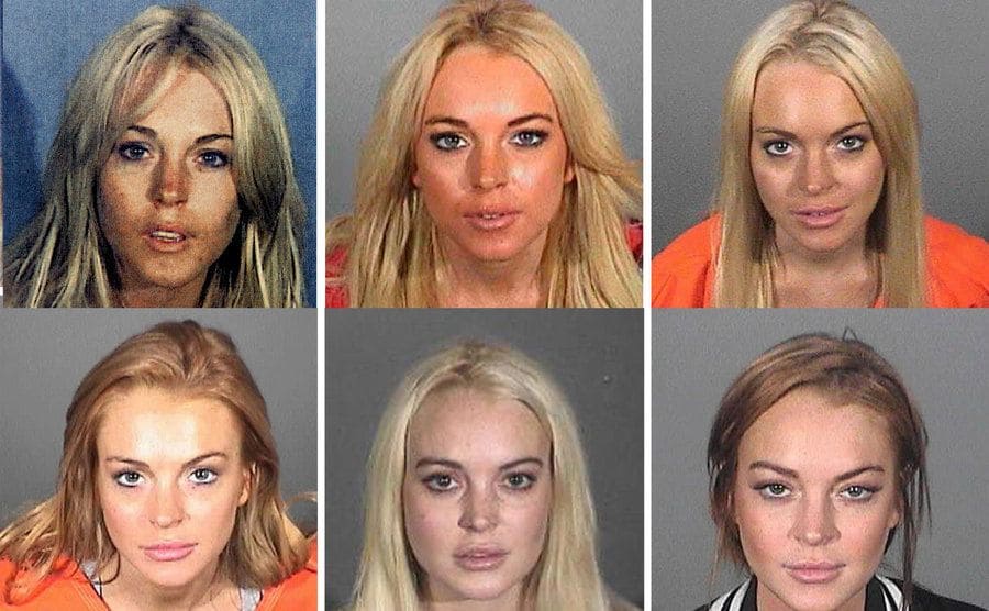 Six of Lindsay Lohan’s mug shots from her multiple arrests 