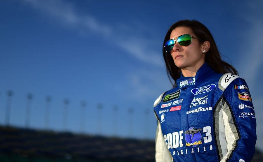 Danica Patrick looking into the distance 