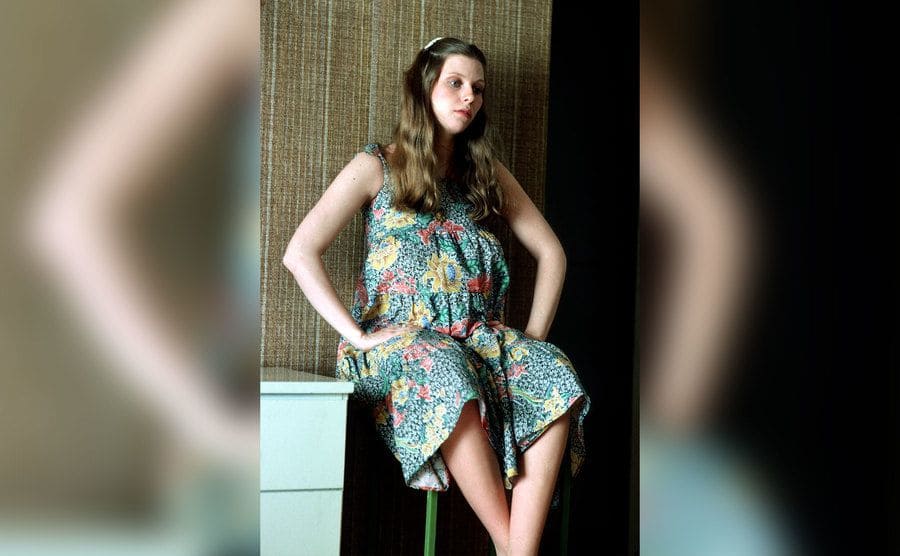 Photo of Bebe Buell in her 7th month of pregnancy with daughter Liv Tyler.