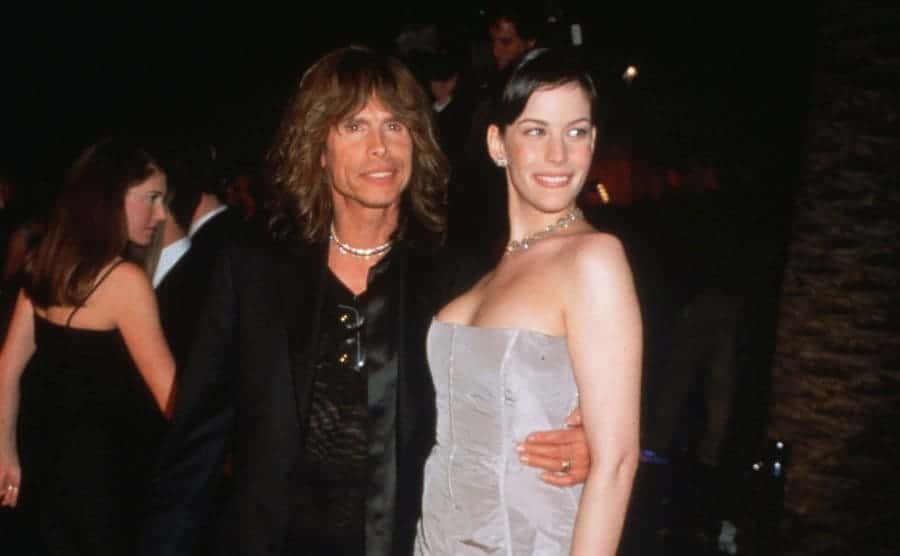 Liv and Steven Tyler attend the Vanity Fair Oscar party on March 21, 1999.