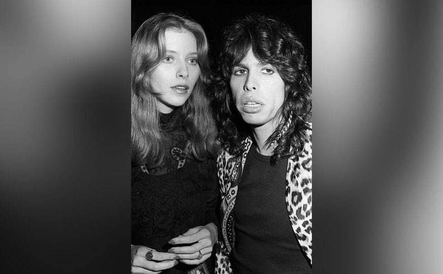 An old photograph of Steven Tyler and Bebe Buell. 