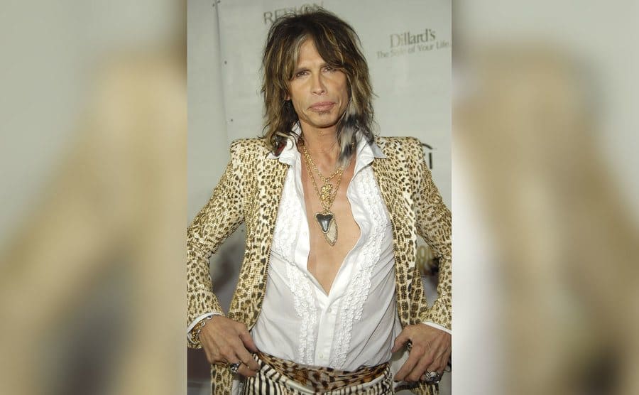 Musician Steven Tyler arrives at Conde Nast Media Group's 4th Annual Fashion Rock in a leopard print coat. 