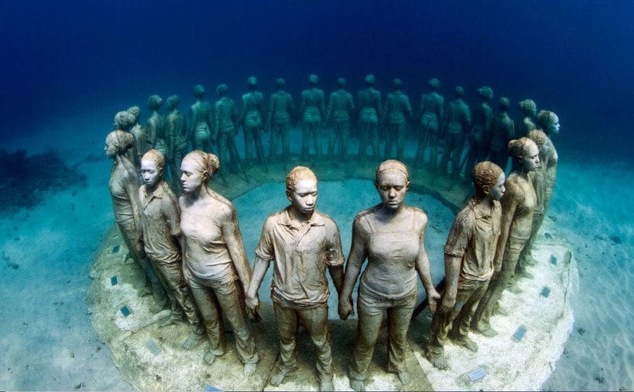 Esculturas Submariana en el Underwater Sculpture Park, Granada.