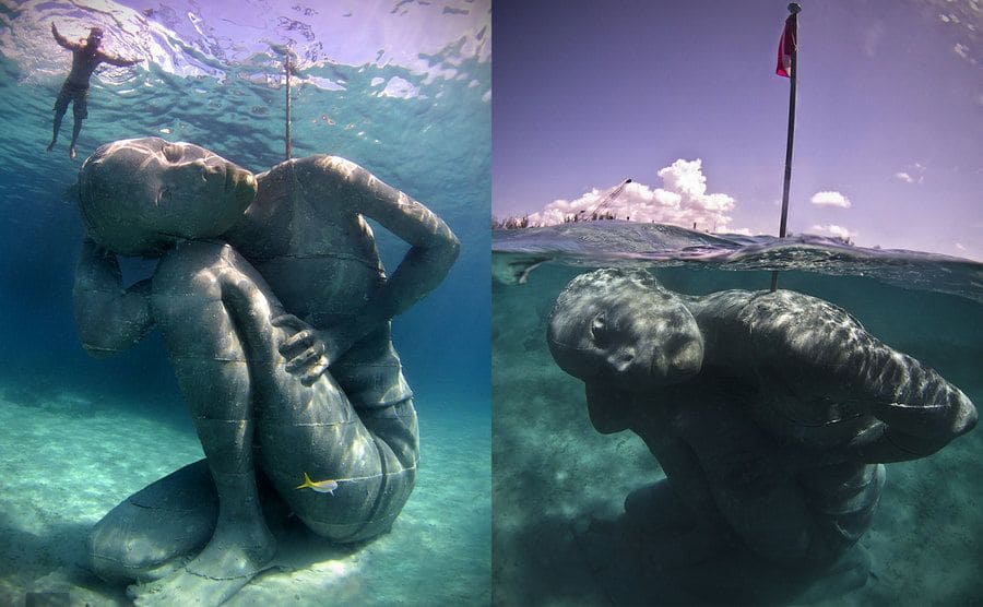 “Ocean Atlas” Masiva estatua submarina de una mujer que parece llevar el peso del océano sobre sus hombros 