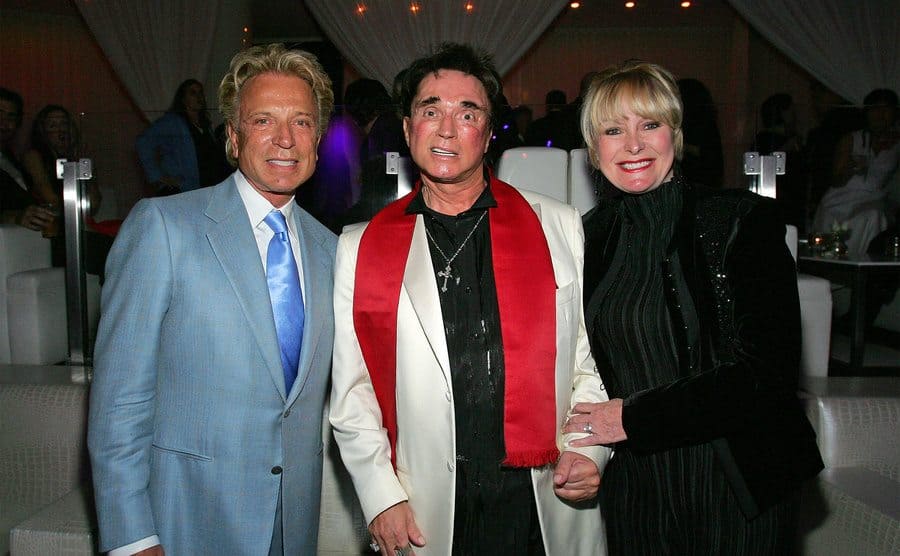 Siegfried Fischbacher and Roy Horn and their longtime friend Lynette Chappell attend an after party.