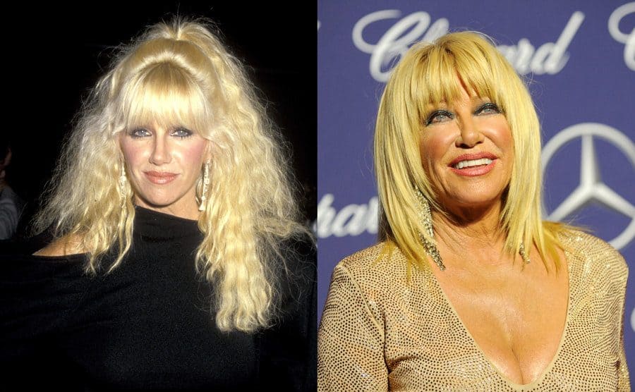 Suzanne Somers on the red carpet in 1986 / Suzanne Somers on the red carpet in 2017