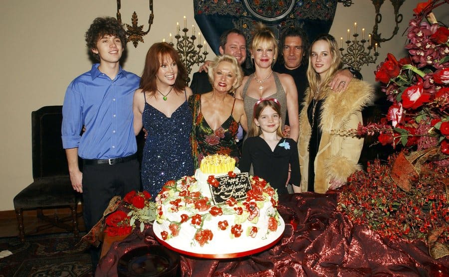 Melanie Griffith with Antonia, her children, mother, and sister 