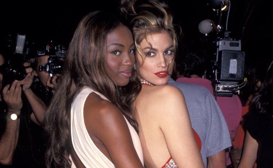 Naomi Campbell and Cindy Crawford at the Lincoln Center in New York City.