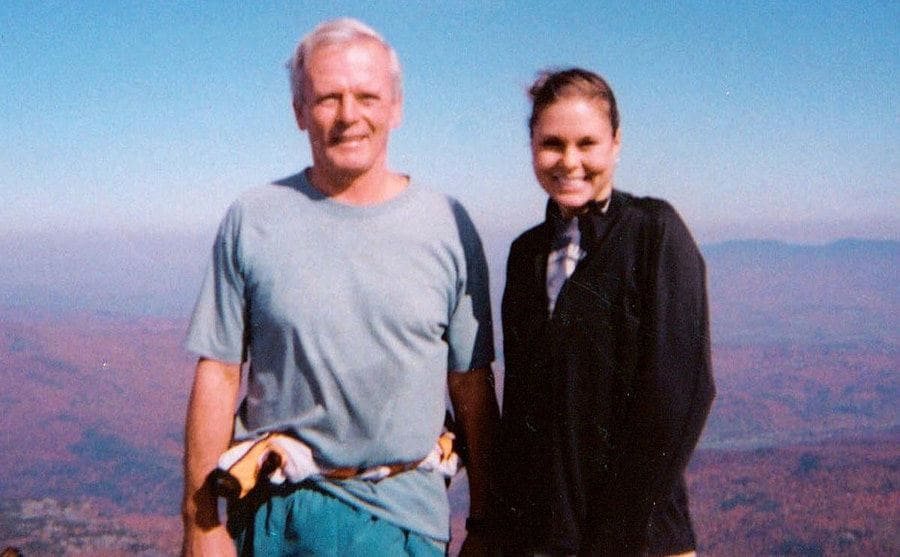 Maura with her father on a hike. 