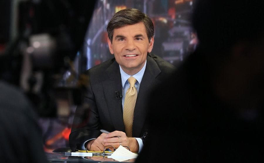 George Stephanopoulos is speaking on the set of Good Morning America.