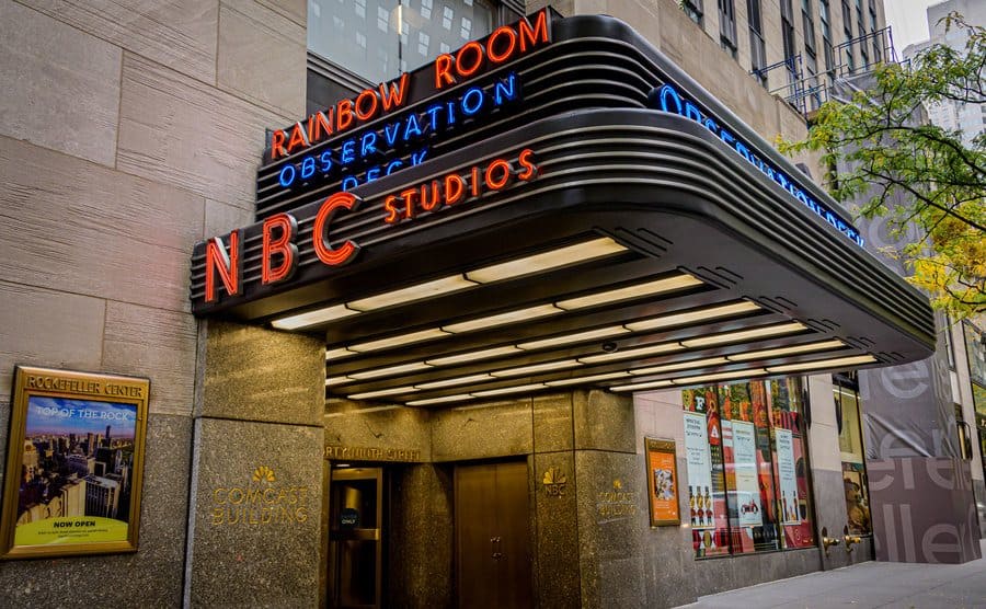 The view of the main entrance to NBC Studio in New York.