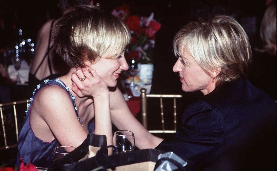 Anne and Ellen stare into each other’s eyes. 