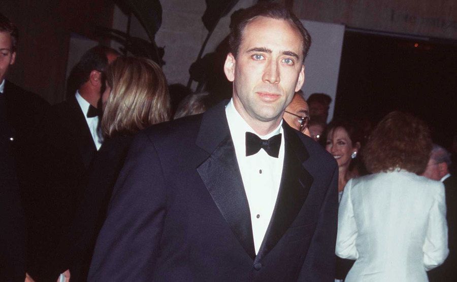 Nicolas Cage at the Humanitarian Award dinner. 