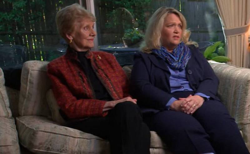 Joyce and Jennifer speak during an interview.