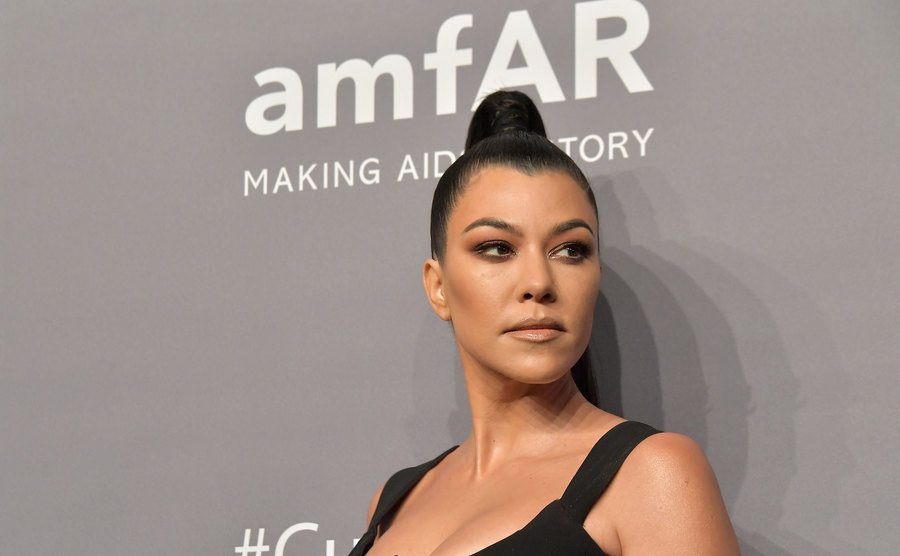 Kourtney Kardashian attends the amfAR New York Gala. 