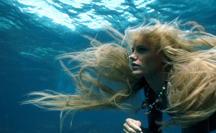 Daryl Hannah as a mermaid in the movie Splash. 