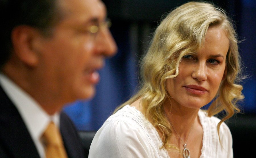 Daryl Hannah during a conference at the United Nations.