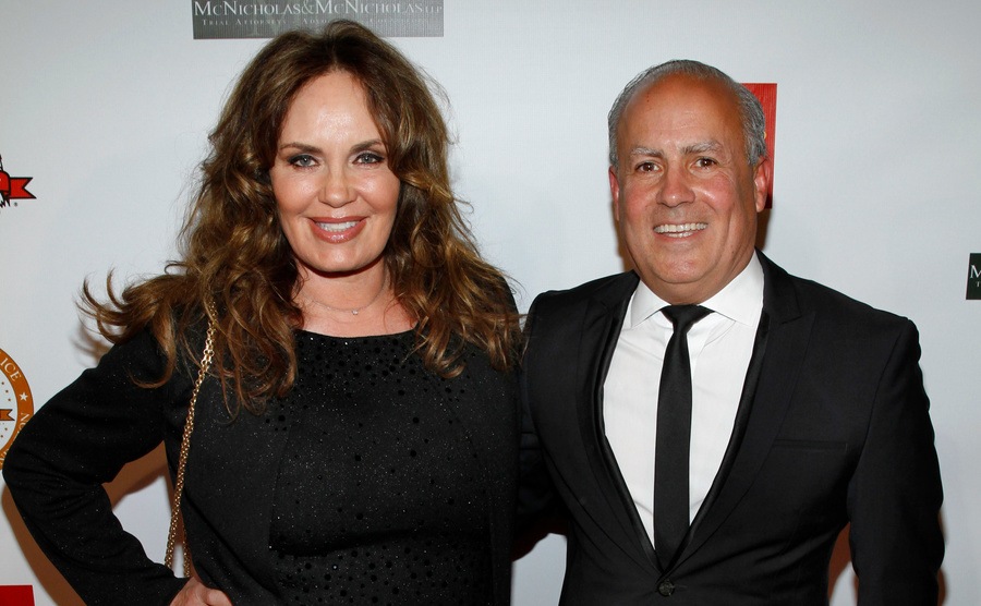 Catherine Bach and Peter Repovich attended an LAPD Gala. 