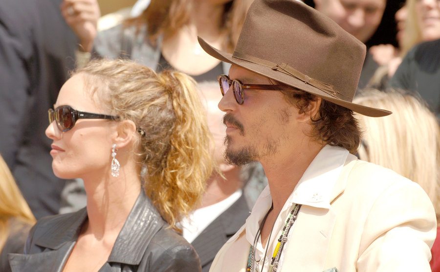A photo of Paradis and Depp during an event.