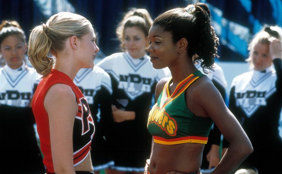 Dunst and Union stand off in a still from “Bring It On”. 