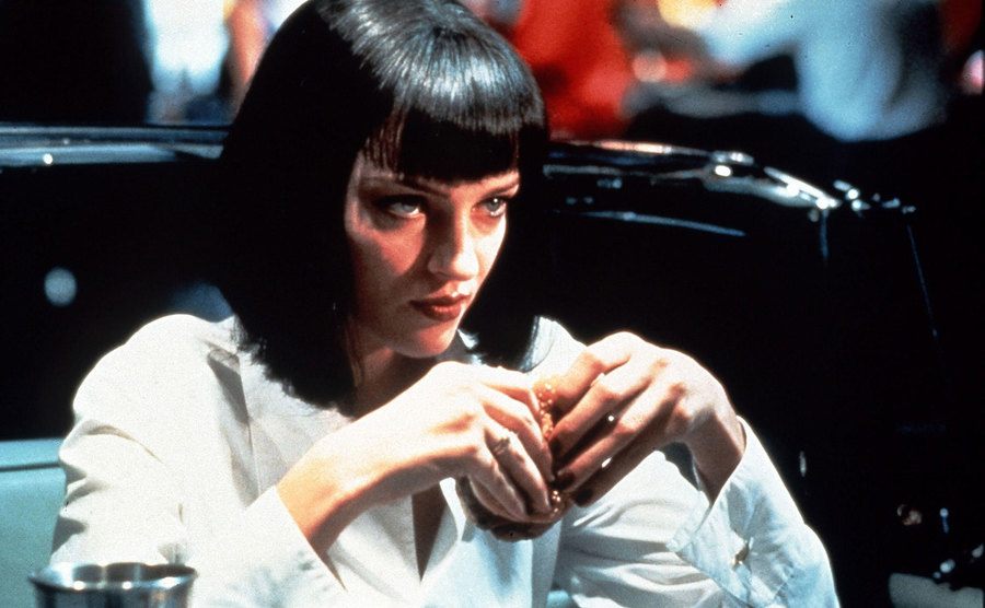 Uma Thurman as Mia Wallace in a scene from the film.