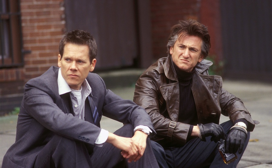 Sean Penn and Kevin Bacon in a scene from the film. 