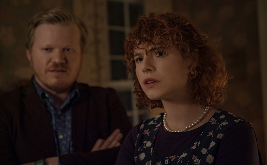 Jessie Buckley and Jesse Plemons in a scene from the film. 