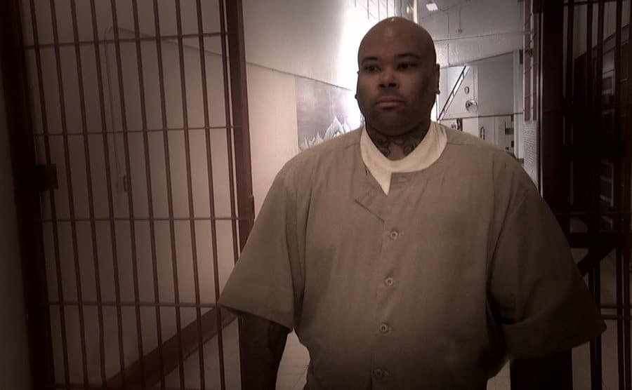 A photo of Charles inside the prison.