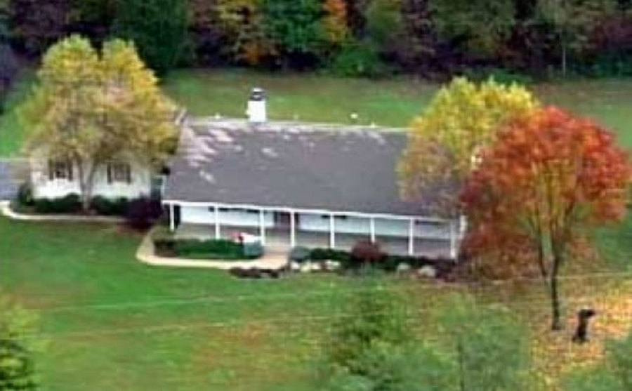 An aerial shot of the Camm family house.