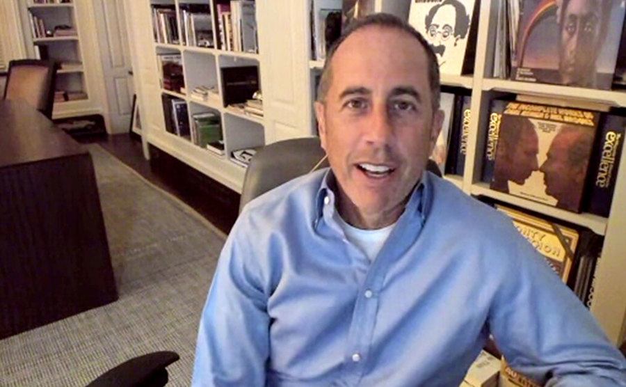 An image of Jerry Seinfeld at home.