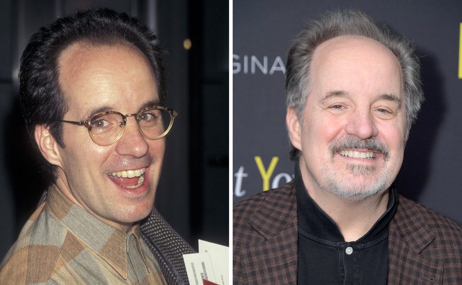 A dated portrait of John Pankow / A current photo of John Pankow.