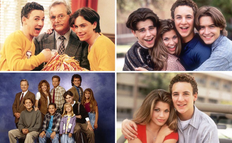 Ben Savage, William Daniels, and Rider Strong / Rider Strong, Danielle Fishel, Ben Savage, and Will Friedle / The cast of Boy Meets World / Danielle Fishel and Ben Savage. 