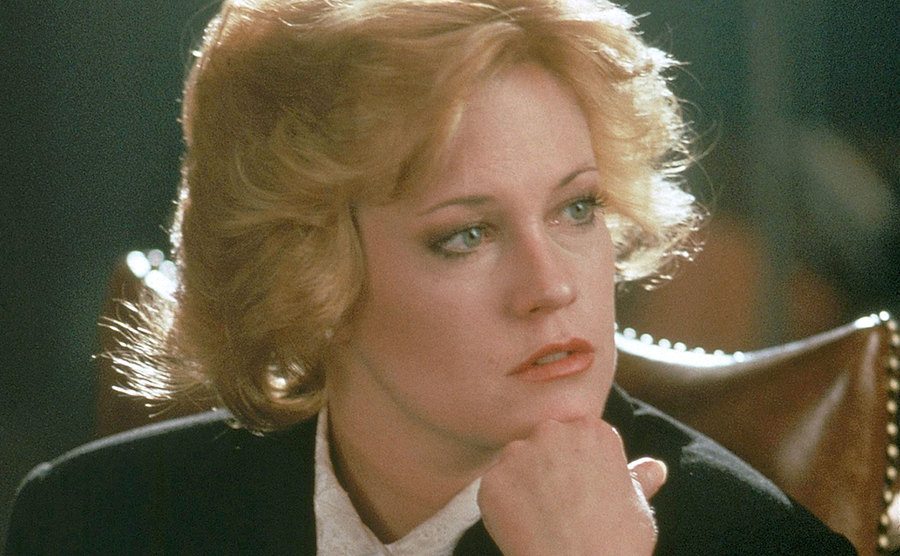 Melanie Griffith on the set of Working Girl.
