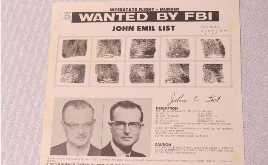 An image of John’s wanted poster.