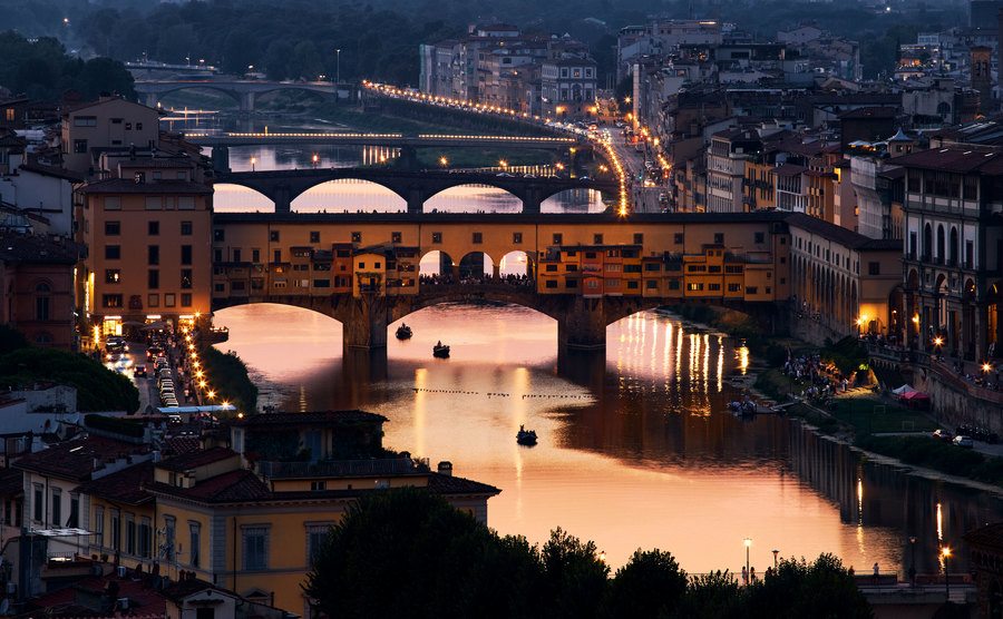 An elevated view over Florence, Italy.