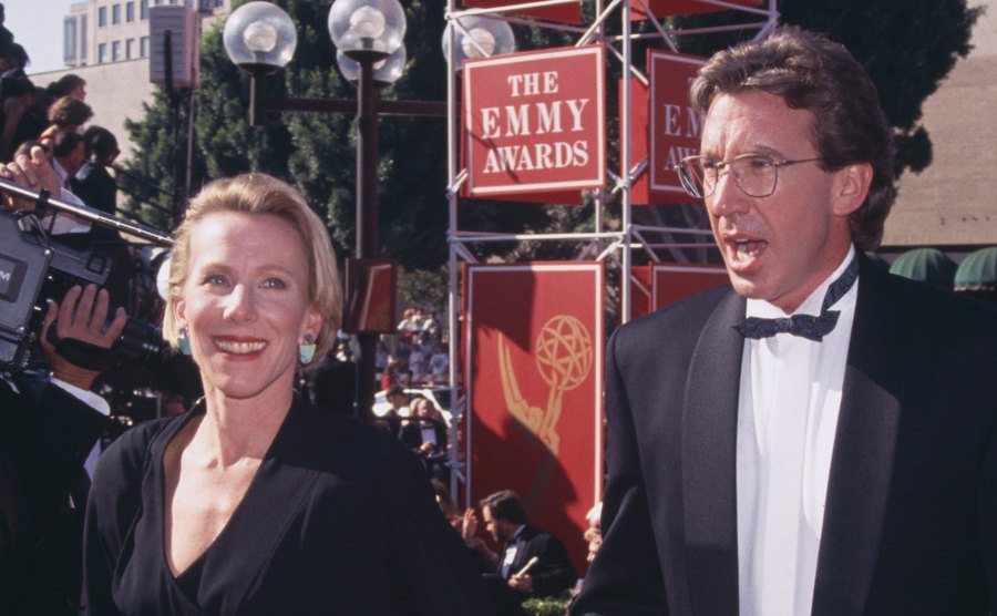 Laura Diebel and Tim Allen attend the Emmy Awards. 