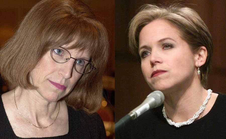A portrait of Emily Couric / A photo of Katie Couric.