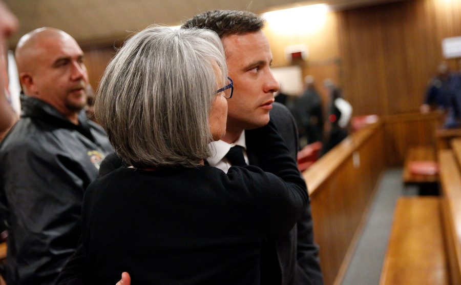 An image of Pistorius in court.