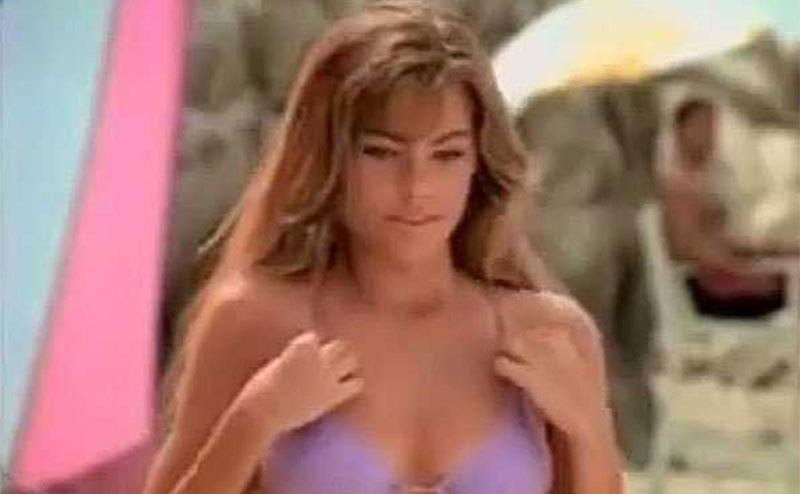 Sofia Vergara is walking on the beach in a Pepsi commercial. 