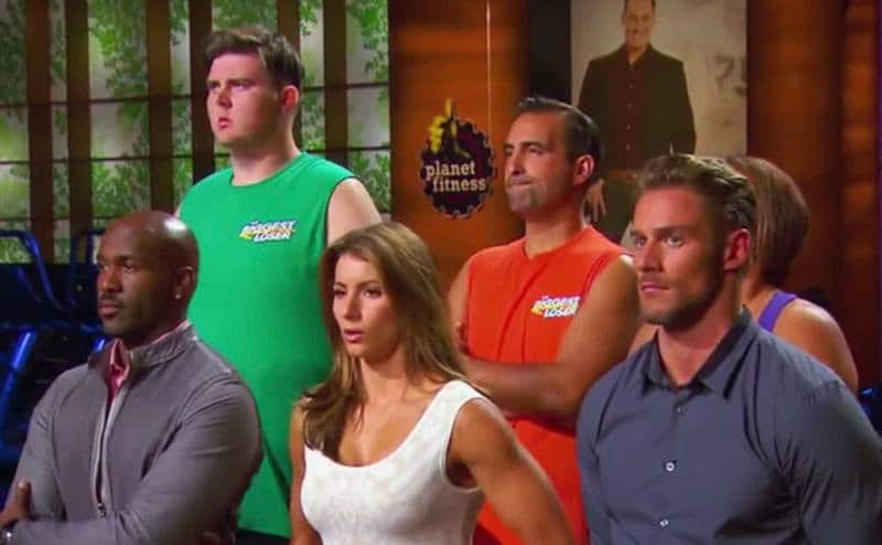 A still of the contestants with their nutritional counselors.